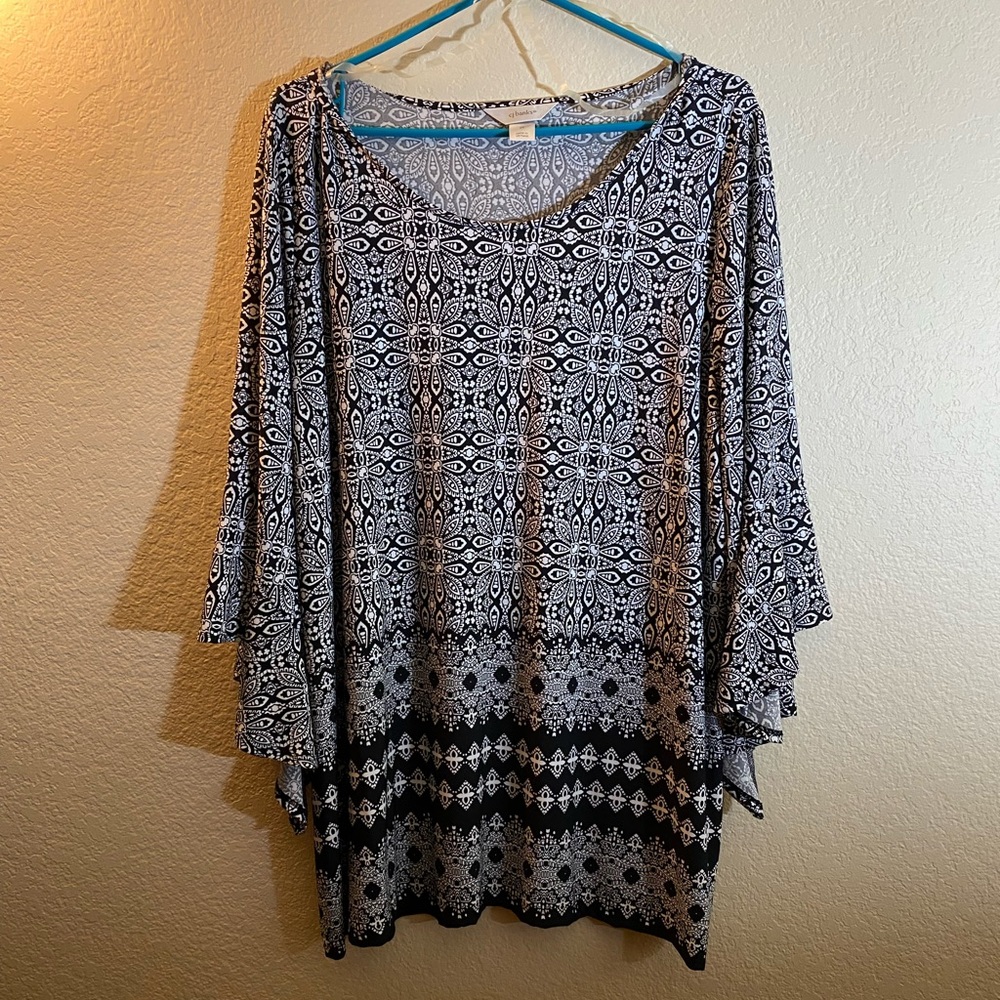 Black and White Blouse